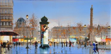  still Art Painting - KG Place de la Bastille by Knife Textured
